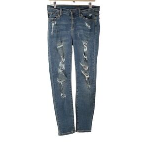 Judy Blue jeans skinny fit distressed blue denim stretch sz 31